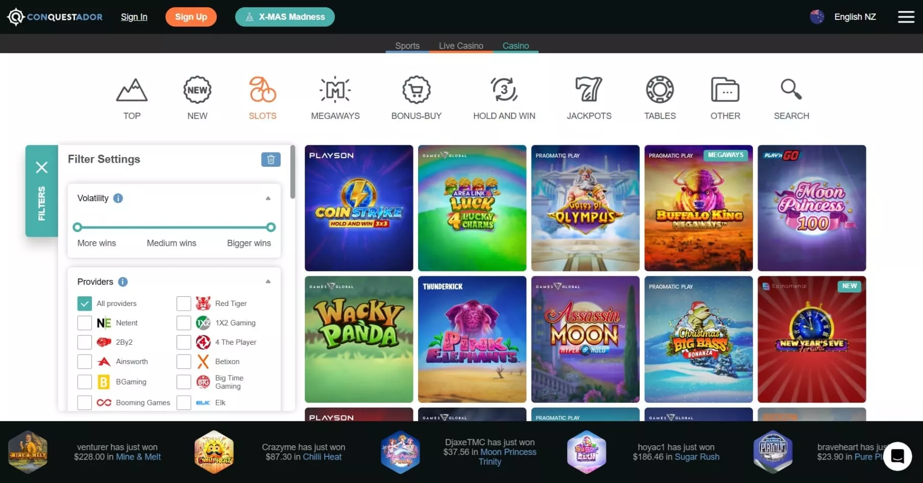 Best Slots and Table Games at Conquestador Casino in 2025